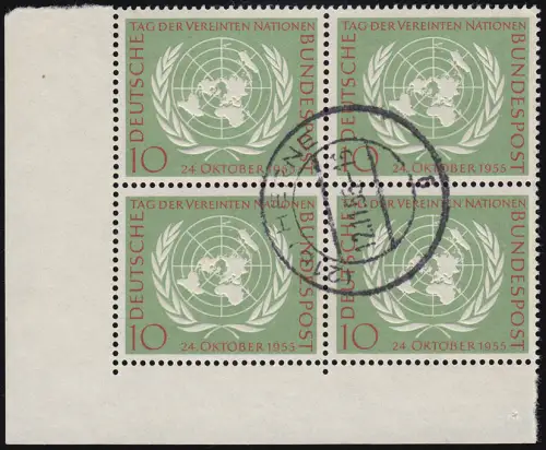 221 UNO im Eckrand-Viererblock unten links, zentrisch O HERNE 12.11.55