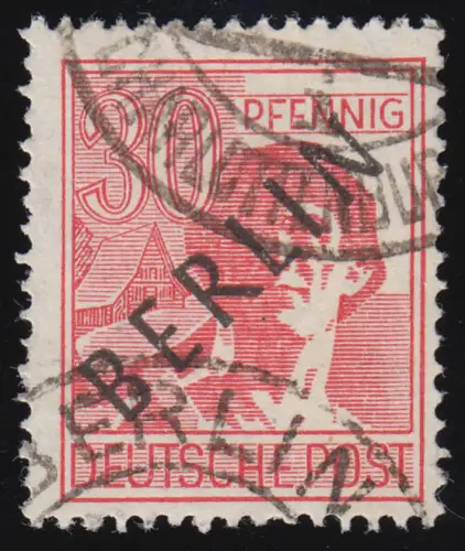11 Schwarzaufdruck 30 Pf, gestempelt O - geprüft BPP