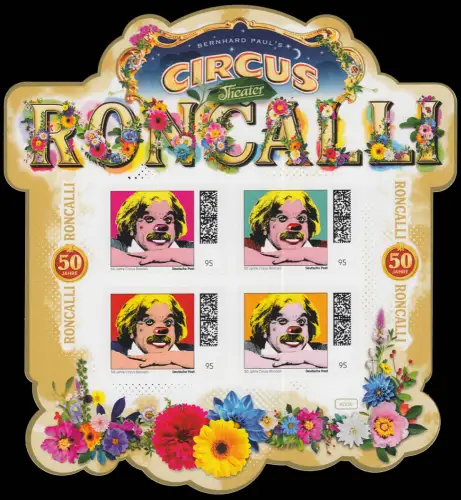 Circus-Theater Roncalli - Hommage an Zippo, Clown, 4 x 95 Cent, postfrisch **