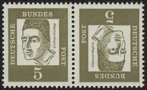 K2b DUNKELoliv, Zusammendruck Kehrdruck Albertus, postfrisch **