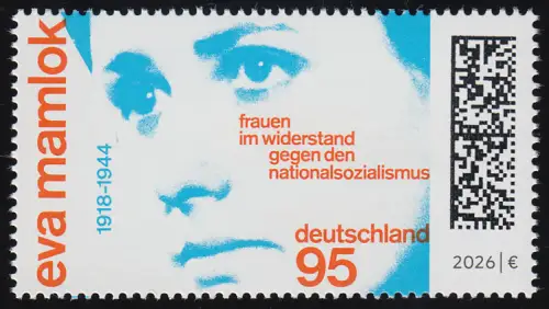 3969 Eva Mamlok, Frauen im Widerstand, Antifaschistin, postfrisch **