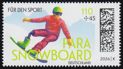 3966 Für den Sport 110+45 Cent Skispringen, postfrisch **