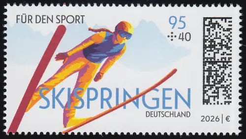 3965 Für den Sport 95+40 Cent Skispringen, postfrisch **