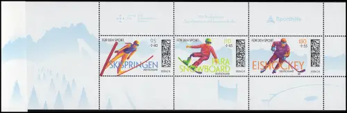 HBl. 62 Für den Sport 2026, Heftchenblatt mit Rand, gefaltet aus MH 131, **