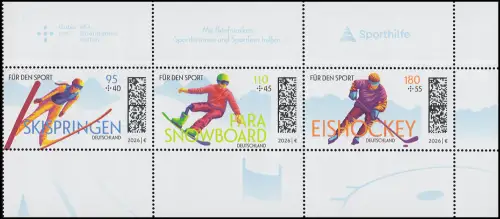 HBl. 62 Für den Sport 2026 - Zusammendruck UNGEFALTET mit 3 Marken, **