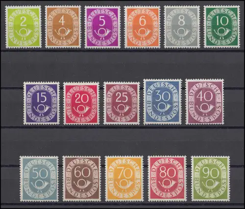 123-138 Posthorn-Satz postfrisch ** komplett, Fotoattest Schlegel
