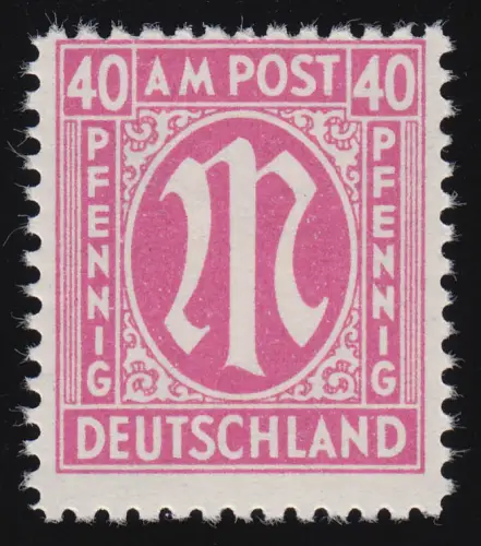 30 dA AM-Post 40 Pf. seltenste Variante, Attest BPP einwandfrei postfrisch **