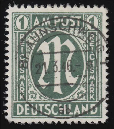 35 AM-Post 1 RM zentrischer Voll-O Braunschweig 21.3.46, Befund Hettler BPP