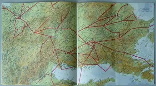 Heft Interflug Streckenkarte Flugrouten 1974