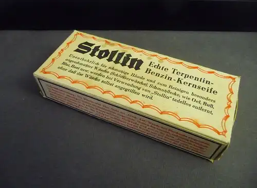 Alte Kernseife "Stollin" Terpentin-Benzin-Kernseife aus Stollberg Sachsen