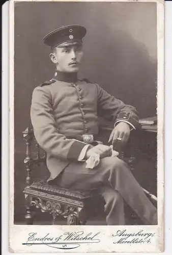 Orig. Foto Kabinettbild CdV Soldat Augsburg 1911?
