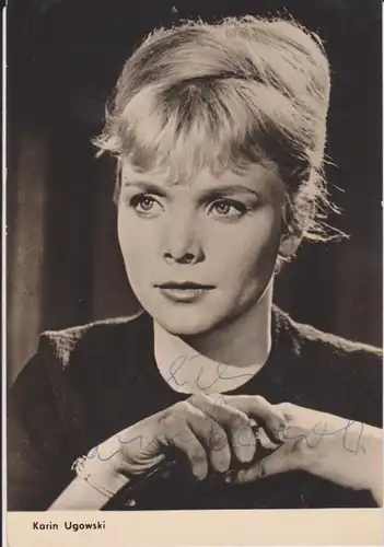 Autogrammkarte Karin Ugowski / Schauspielerin DDR DEFA Foto signiert 1964