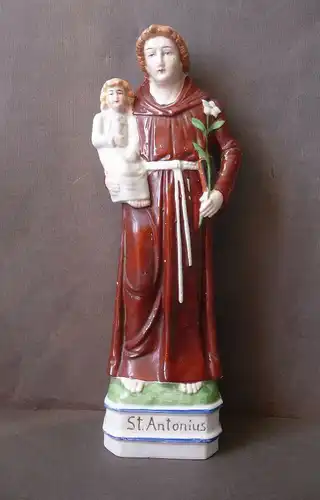 Porzellanfigur Heiliger Antonius von Padua Porzellan 28 cm