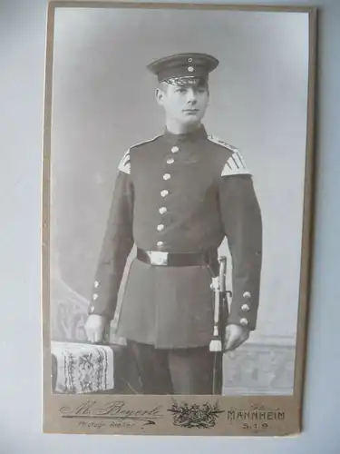 Orig. Foto Kabinettbild CdV Soldat Uniform Schulterklappen Mannheim