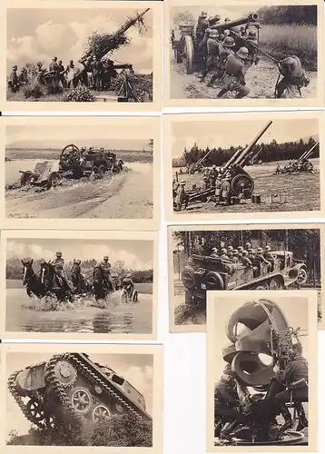 Serie 8 Kleinfotos Kaufbilder Sammelbilder Soldaten Gerät Wehrmacht WKII