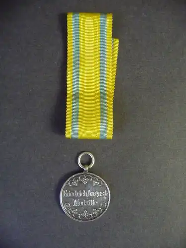 Friedrich-August-Medaille Silber mit Bandabschnitt Sachsen Orden