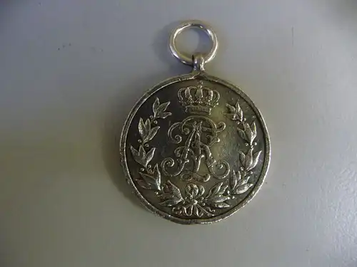 Friedrich-August-Medaille Silber mit Bandabschnitt Sachsen Orden