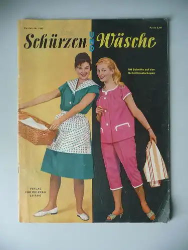 Heft Zeitschrift Schürzen und Wäsche Nr. 1453 1960 DDR Mode mit Schnittbogen