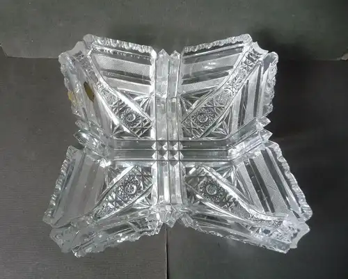 Großer massiver Aschenbecher Kristallglas beschädigt