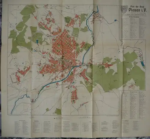 Statistische Mitteilungen / Plan der Stadt Plauen Vogtland / Stadtplan 1905