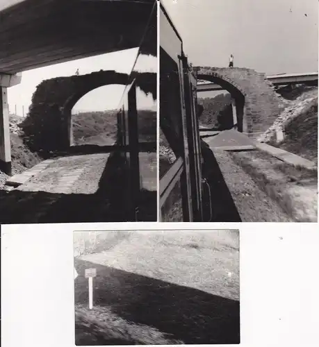 3 Orig. Fotos vom Zug Strecke bei Gutenfürst Brücke Eisenbahn Vogtland ca. 1970