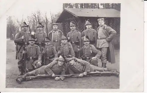 Orig. Foto Postkarte Soldaten Jäger Bataillon 13 / Sachsen Dresden 1916