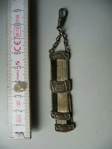 Miniatur-Zipfel Bierzipfel Silber Studentika Band schwarz-weiß-blau 1932