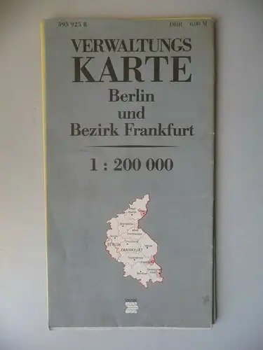 Landkarte Verwaltungskarte Berlin Bezirk Frankfurt DDR 1984