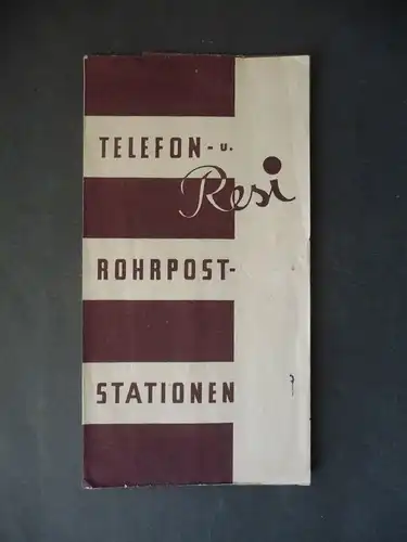 Faltblatt Telefon- u. Rohrpoststationen / Tanzlokal Ballhaus Resi Berlin ca.1951