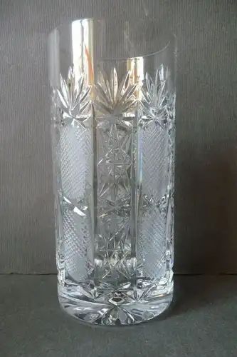Kristallglas Trinkglas Schliffdekor 14 cm