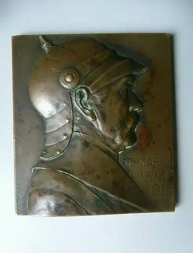Plakette Otto von Bismarck / Bronze 1915