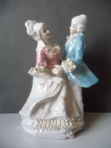 Porzellanfigur Barock-Pärchen Kavalier und Dame / Nijhof handbemalt