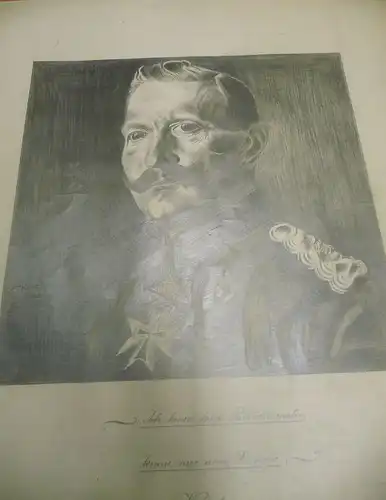 Orig. Handzeichnung Porträt Kaiser Wilhelm / Hans Wensauer 1915