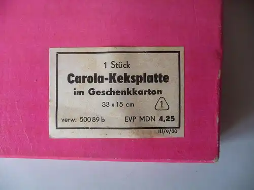 Keksplatte Glasplatte "Carola" handgeschliffen im Originalkarton