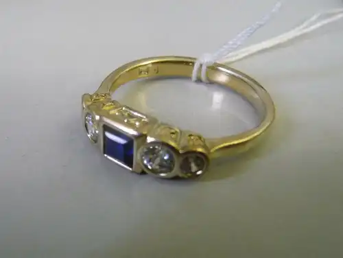Ring mit blauem Glasstein Straß / Pierre Lang 8