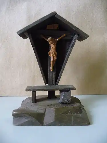 Holzmodell Bildstock Kreuz Jesus Andenken Souvenir Pfronten