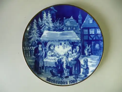 Weihnachtsteller Zierteller Weihnachten 1988 / Wallendorf Porzellan