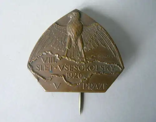 Abzeichen Odznak "VIII. Všesokolský slet Praze 1926" Prag Šejnost
