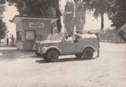 Orig. Foto Ungarn Halsüto Fischbude Iranytaxi Sammeltaxi Urlauber Balaton?