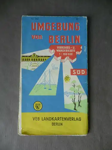 Landkarte Wanderkarte Berlin Umgebung Süd Zossen Königswusterhausen 1964