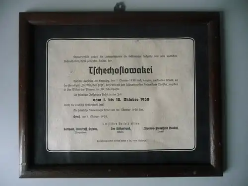 "Todesanzeige" Parte Zerschlagung Tschechoslowakei 1938