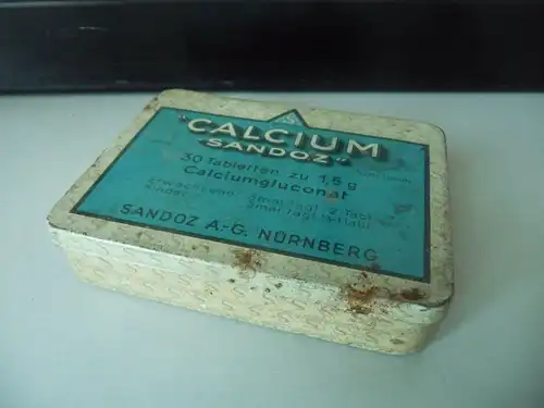 Blechdose Calzium-Tabletten / Sandoz AG Nürnberg