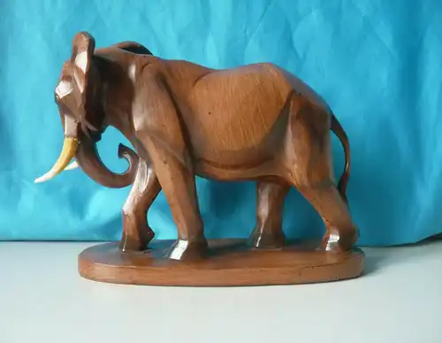 Holzfigur Deko Afrikanischer Elefant