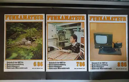 3 x Funkamateur Zeitschrift GST DDR Nr. 6 - 8 / 1986