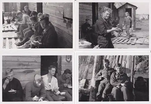 4 Orig. Fotos Soldaten Lagerleben Schatalowka Russland 1941