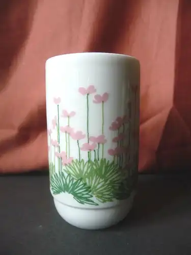 Kleine Vase Becher rosa Blumen / Rosenthal studio-linie