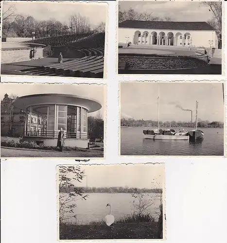 5 Orig.Fotos Zwickau Schwanenteich Freilichtbühne 1960