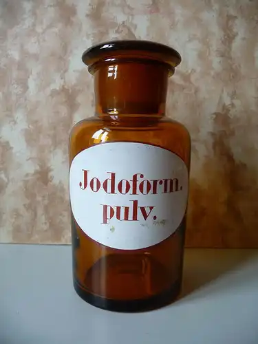 Alte Apothekerflasche Apothekerglas braun Jodoform