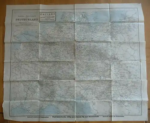 Eisenbahn-Übersichtskarte Deutschland Europa Welt mit Nebenkarten ca. 1920