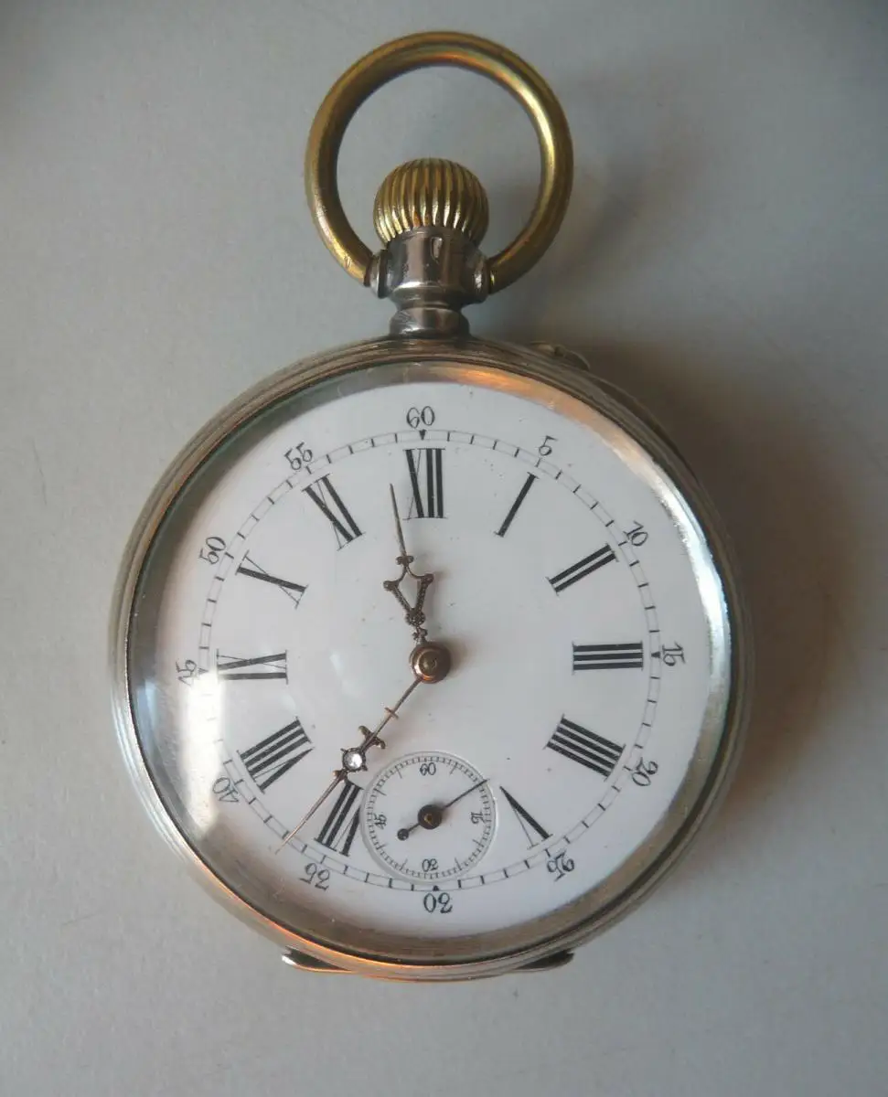 Taschenuhr G.T. Silber 800 um 1900 0